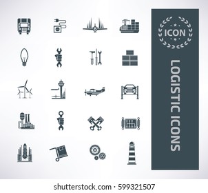 Logistic icon set,clean vector