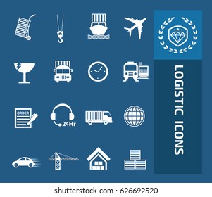 Logistic icon set,clean vector