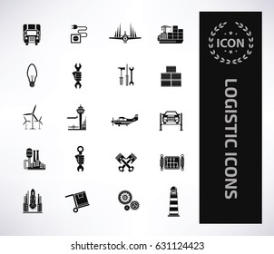 Logistic icon set,clean vector