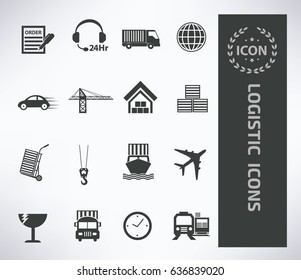 Logistic icon set,clean vector