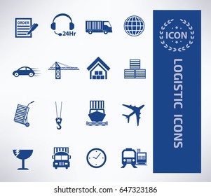 Logistic icon set,clean vector