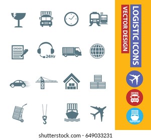 Logistic icon set,clean vector