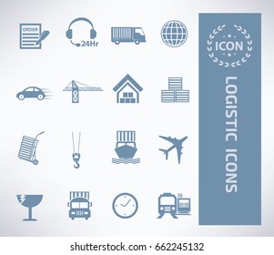 Logistic icon set,clean vector