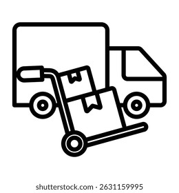 Estilo de linha de coleção única de ícone logístico

