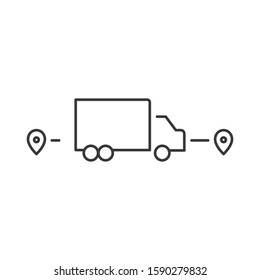 Logistic icon. Single high quality outline symbol for web design or mobile app. Thin line sign for design logo. Black outline pictogram on white background