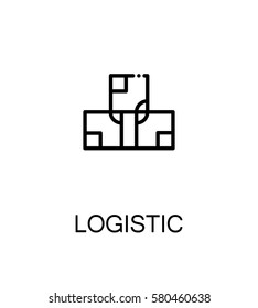 Logistic icon. Single high quality outline symbol for web design or mobile app. Thin line sign for design logo. Black outline pictogram on white background