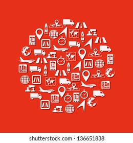 logistic icons in circle