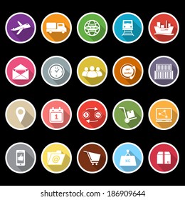 Logistic icons with long shadow, stock vector