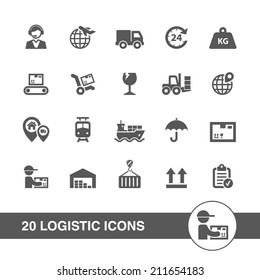 Logistic icons set.