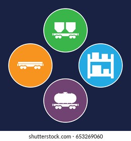 Logistic icons set. set of 4 logistic filled icons such as cargo transport