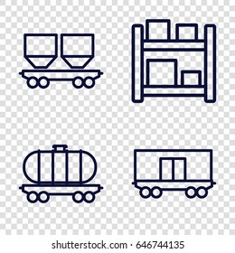 Logistic icons set. set of 4 logistic outline icons such as cargo wagon