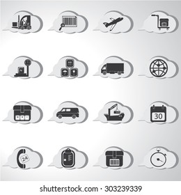 Logistic icons set illustration