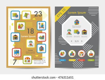 Logistic icons set with long shadow,eps10