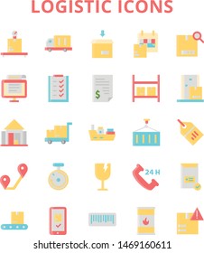 logistic iconset with 25 item and without outline style