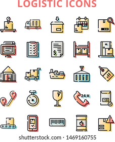logistic iconset with offset style