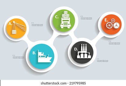 Design gráfico de informação logística e industrial, clean vetor