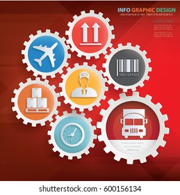 Logistic info graphic design,clean vector