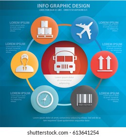 Logistic info graphics design,clean vector