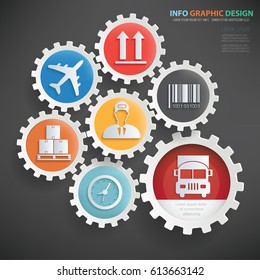 Logistic info graphics design,clean vector