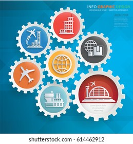 Logistic info graphics design,clean vector