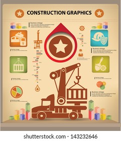 Logistic infographics design,vintage style,vector