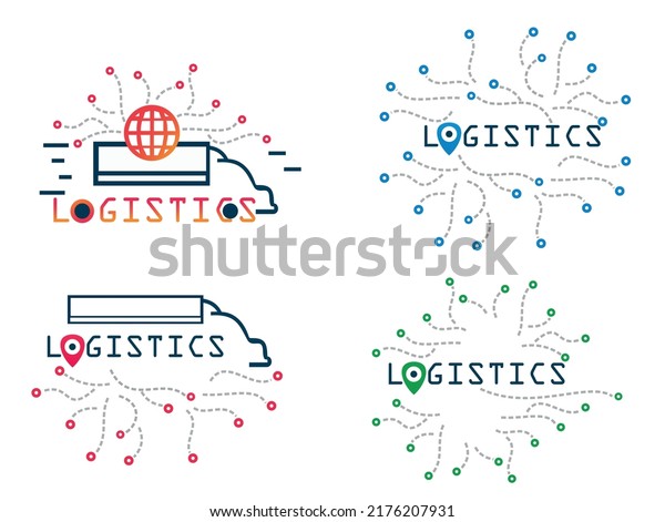 Logistic infographics. Set of flat\
warehouse.Logistic and shipping of import and export industry icons\
set. Vector illustrations of stocks, warehouse, freighter,\
transportation, and courier\
delivery.
