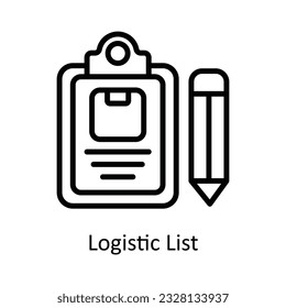 Logistic List Vector    outline Icon Design illustration. Shipping and delivery Symbol on White background EPS 10 File