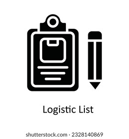 Logistic List Vector    solid Icon Design illustration. Shipping and delivery Symbol on White background EPS 10 File