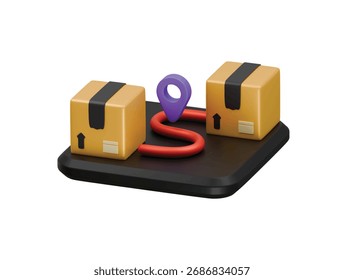 logistic location icon 3d illustration render