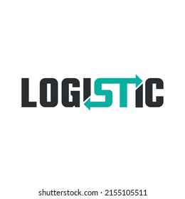 Logistic logo, arrow combination, Flat style Logo Design Template, vector illustration