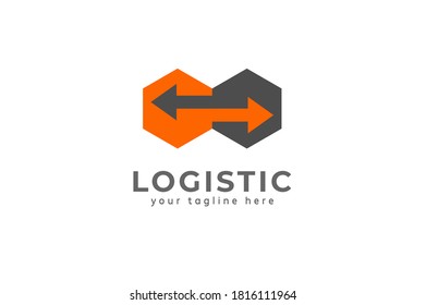 Logistic Logo, arrow design logo template, vector illustration