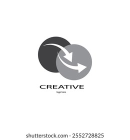 Logotipo logístico, modelo de logotipo de design de seta, ilustração de vetor
