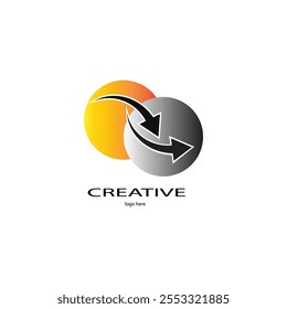 Logotipo logístico, Plantilla del logotipo del diseño de la flecha, Ilustración vectorial