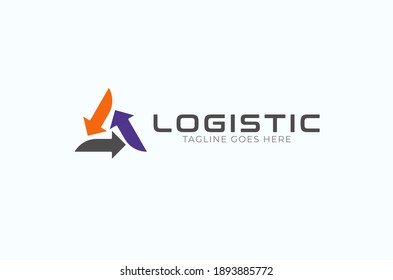 Logistic Logo, arrow design logo template,usable for business and logistic logos, vector illustration