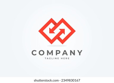 Logistic Logo. arrow with infinity icon combination. flat design logo template element. vector illustration