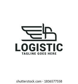 Logistische Logoausgabe Express Symbol Vektorvorlage.
