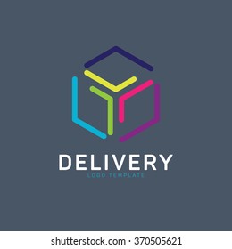 Logistic logo. Delivery logo. Package logo. Box logo. Courier logo