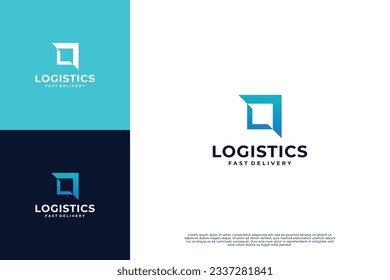 Logistisches Logo-Design. Kreatives Design des Lieferlogos.