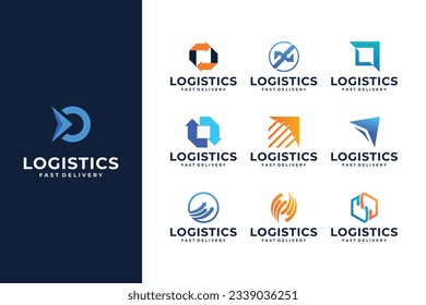Logistic logo design. Creative delivery logo design collection.
