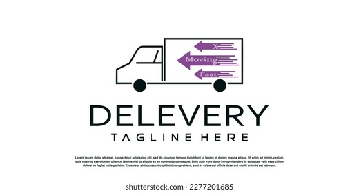 logistic logo design vector with creative concept premium vector