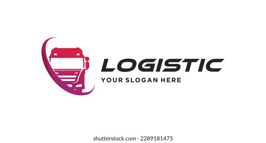 Logistic logo design vector llustration unique concept Premium Vector