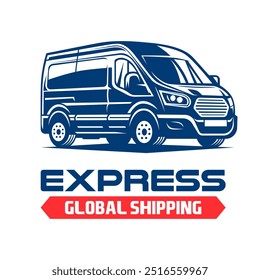 Logistic logo emblem template vector isolated. Transport cargo delivery logo. Cargo and delivery logo emblem isolated. Monochrome label logo for logistic.