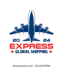 Logistic logo emblem template vector isolated. Transport cargo delivery logo. Cargo and delivery logo emblem isolated. Monochrome label logo for logistic.