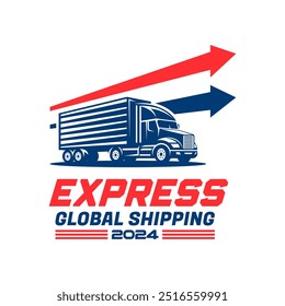 Logistic logo emblem template vector isolated. Transport cargo delivery logo. Cargo and delivery logo emblem isolated. Monochrome label logo for logistic.