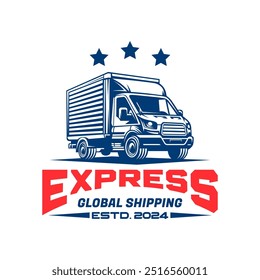 Logistic logo emblem template vector isolated. Transport cargo delivery logo. Cargo and delivery logo emblem isolated. Monochrome label logo for logistic.