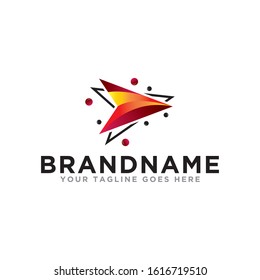 Logistic logo icon template. Arrow logo icon and delivery logo template. Simple design and trendy design style.