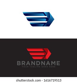 Logistic logo icon template. Arrow logo icon and delivery logo template. Simple design and trendy design style.