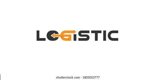 Logistic logo, letter g and arrow combination, Flat style  Logo Design Template, vector illustration