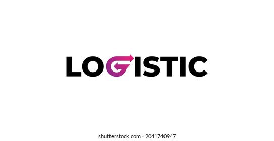 Logistic logo, letter g and arrow combination, Flat style  Logo Design Template, vector illustration