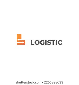 Logistic Logo, letter L and arrow, vector illustration